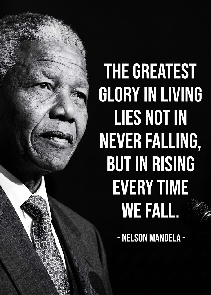 Nelson Mandela Inspirational Quote Poster