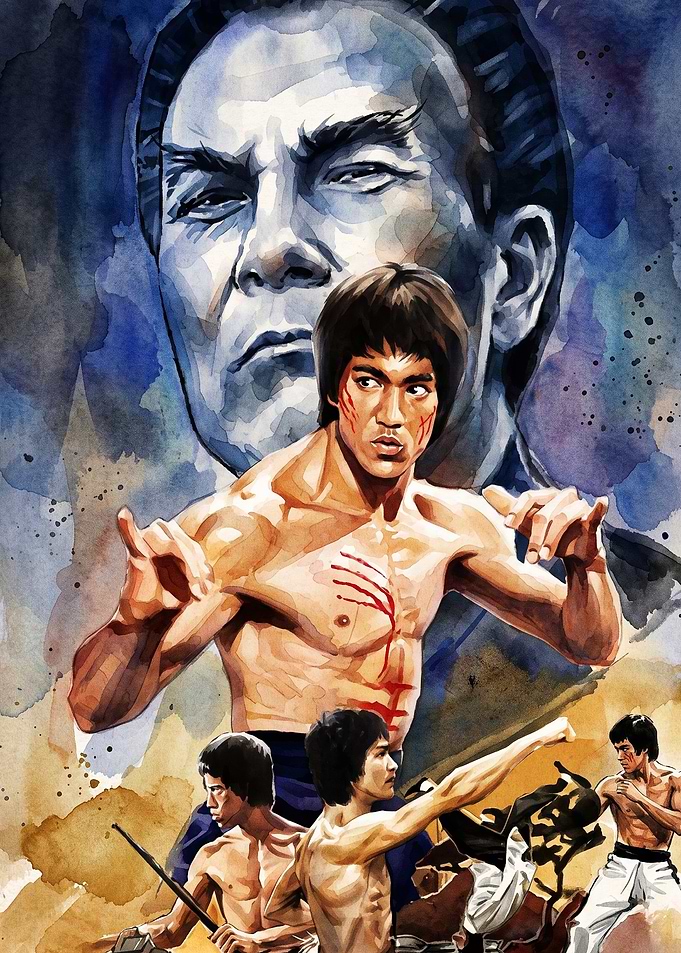 Martial Artist Fighter Watercolor A