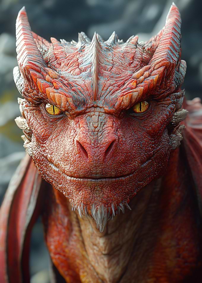 Close-up Portrait of a Red Dragon