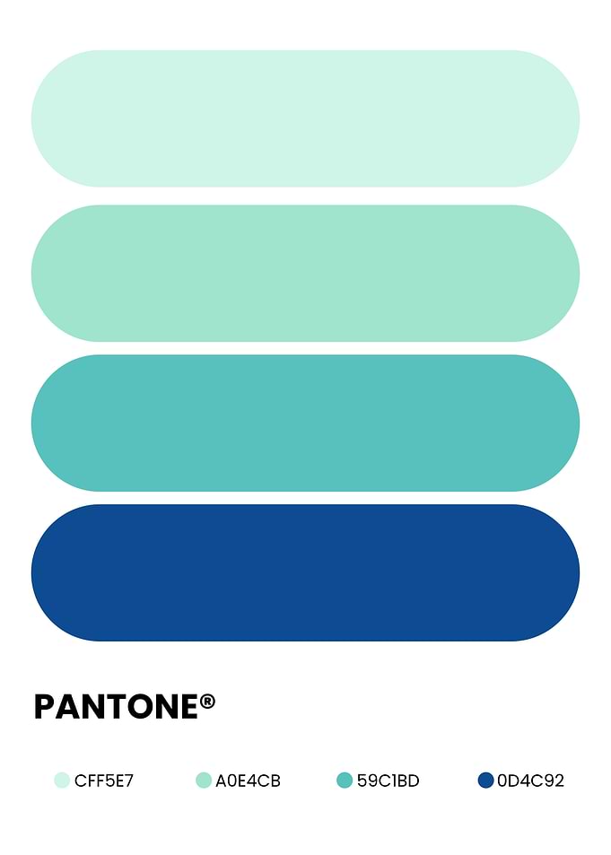 Pantone Blue and Green Color Palette