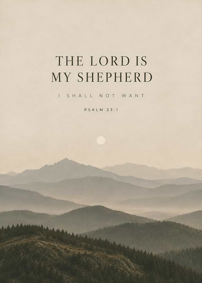 Psalm 23:1 Mountain Landscape Wall Art