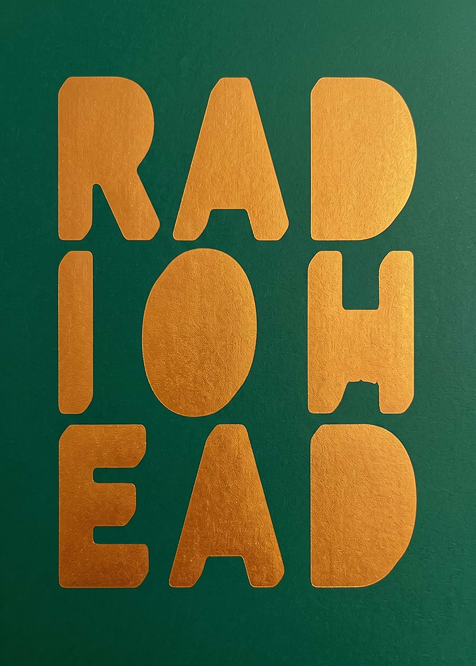 Radiohead Gold Text Poster