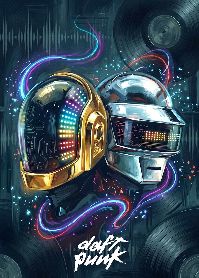 Daft Punk Iconic Helmet Art