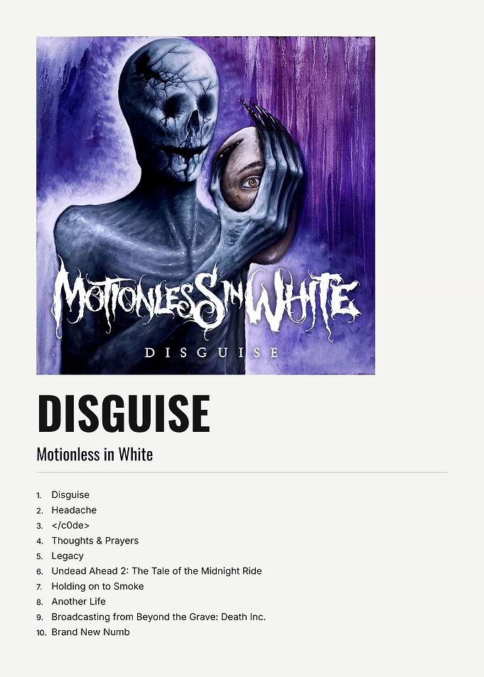 Motionless In White – Disguise | Album Poster