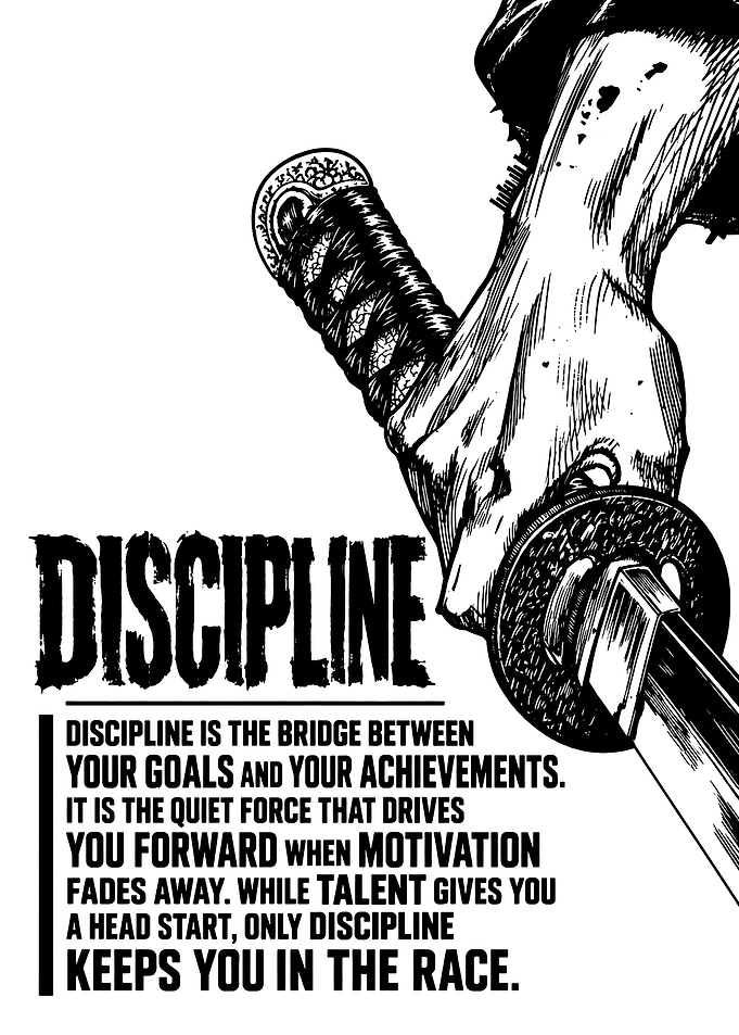 Discipline Samurai Sword Motivational Poster