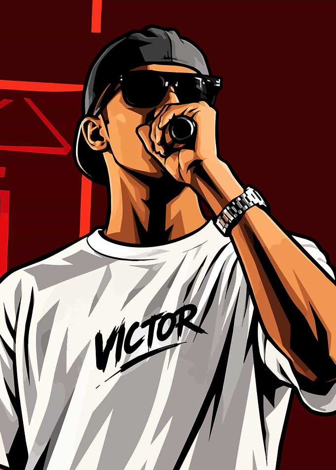 Grand Theft Auto Style Rapper Portrait