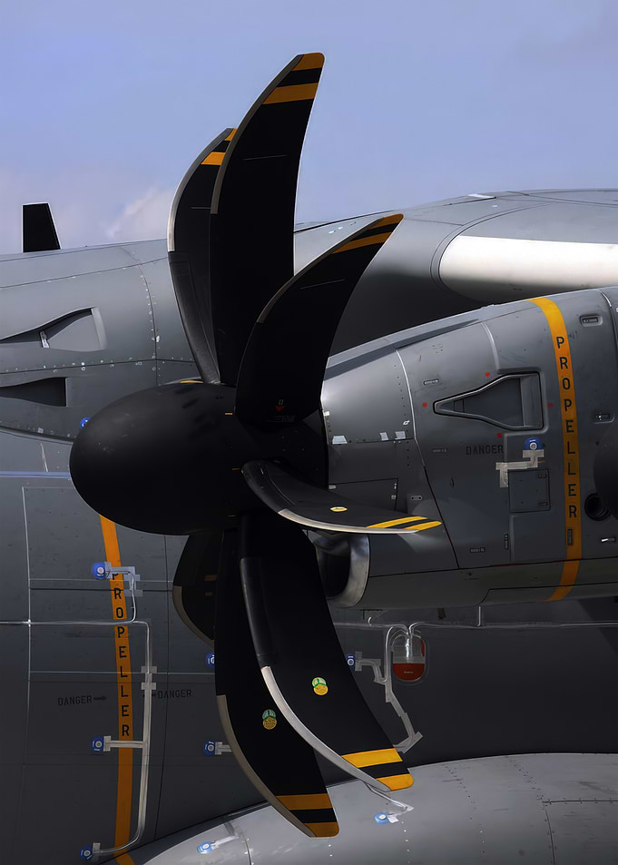 Close-up of Military Aircraft Propeller