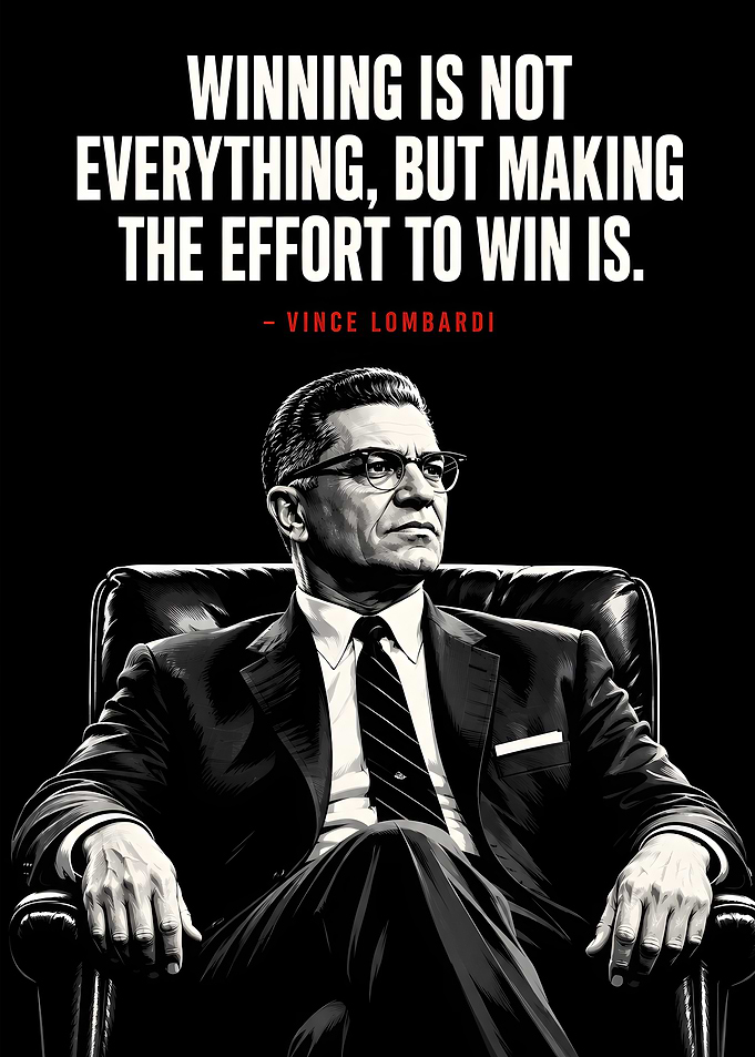 Vince Lombardi Inspirational Quote Poster