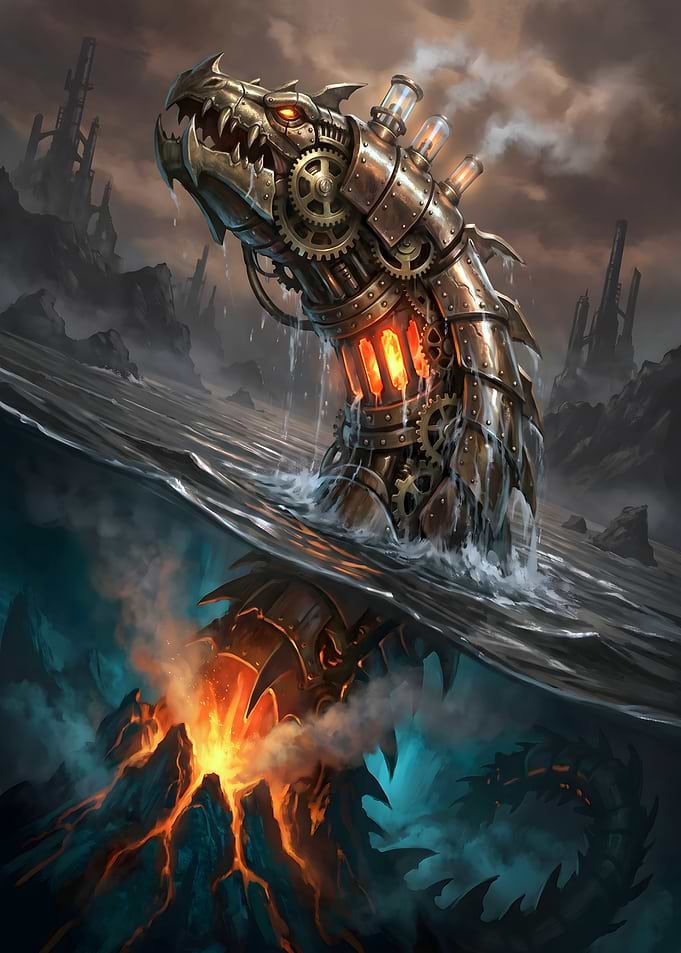 Steampunk Mechanical Sea Serpent
