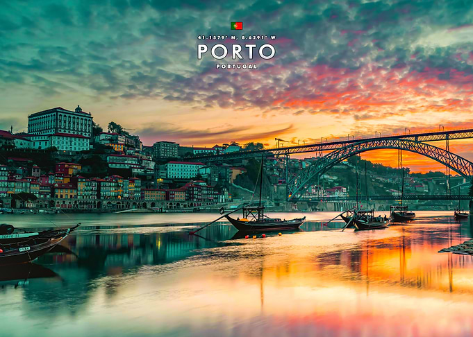 Porto Portugal Sunset Cityscape