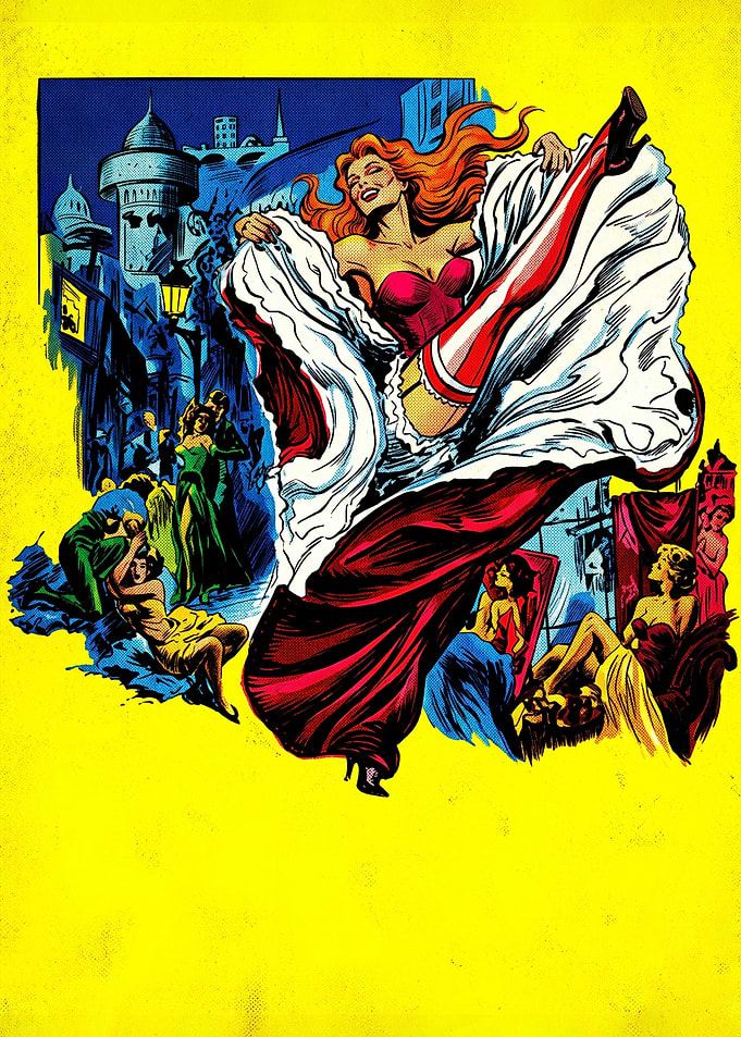 Vintage Comic Style Cabaret Dancer