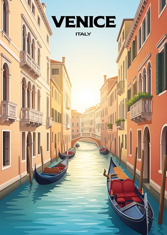 Venice Italy Canal Travel Poster