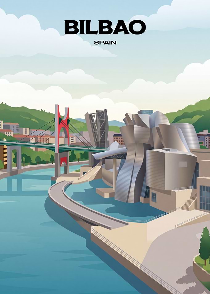 Bilbao Spain Travel Poster