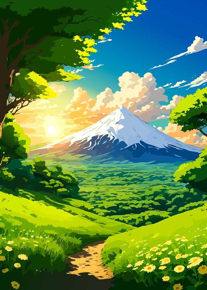 Mount Fuji Sunrise Landscape