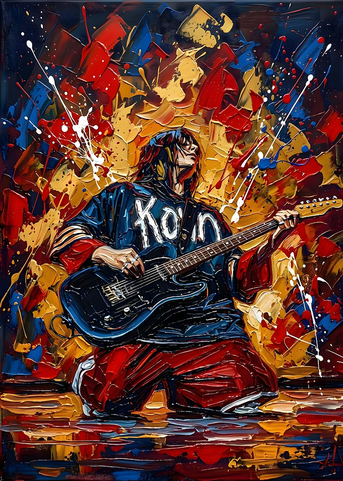 Korn Guitarist Abstract Oil Painting