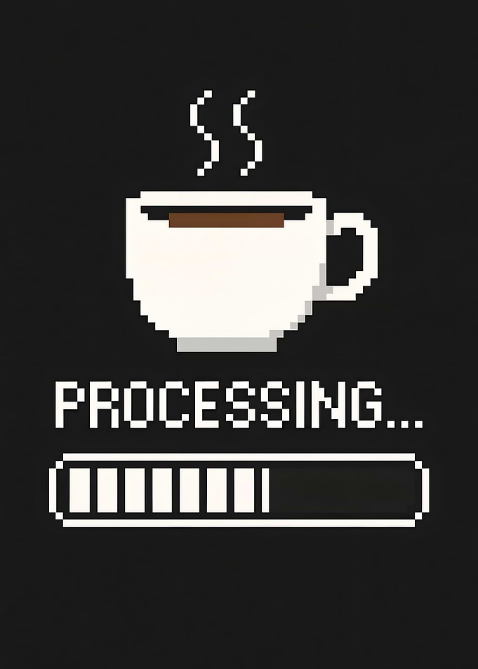 Pixel Art Coffee Processing Loading Bar