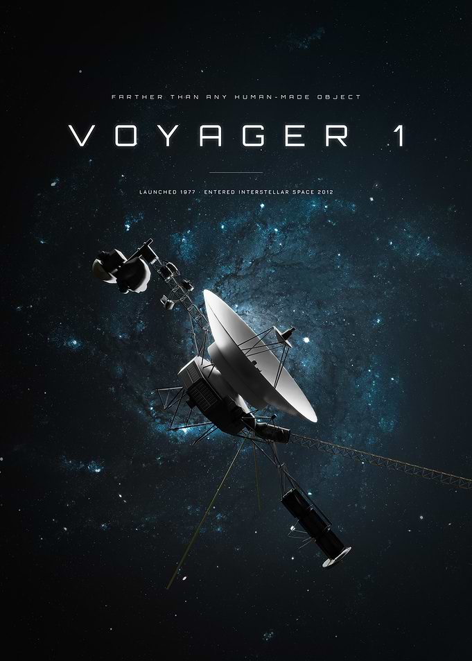 Voyager 1 Space Exploration Poster