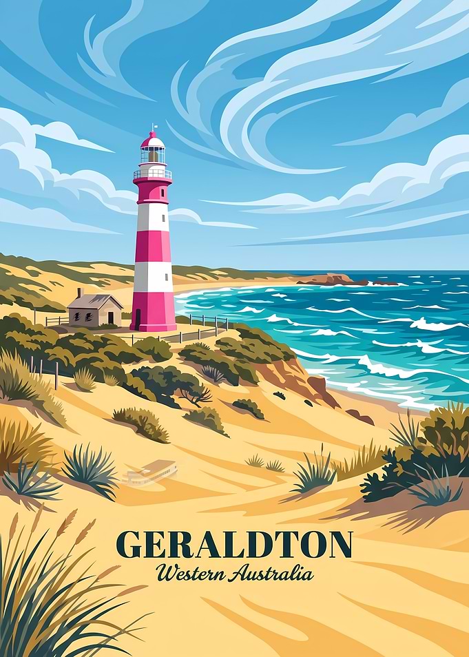 Geraldton Western Australia Travel Poster