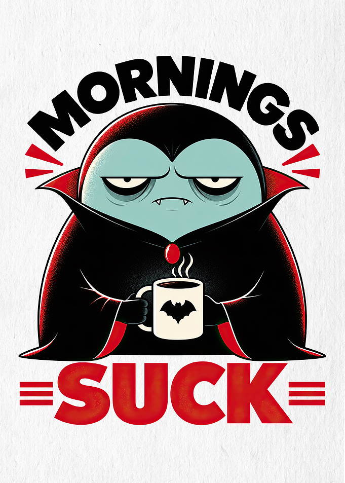 Mornings Suck Funny Vampire Coffee