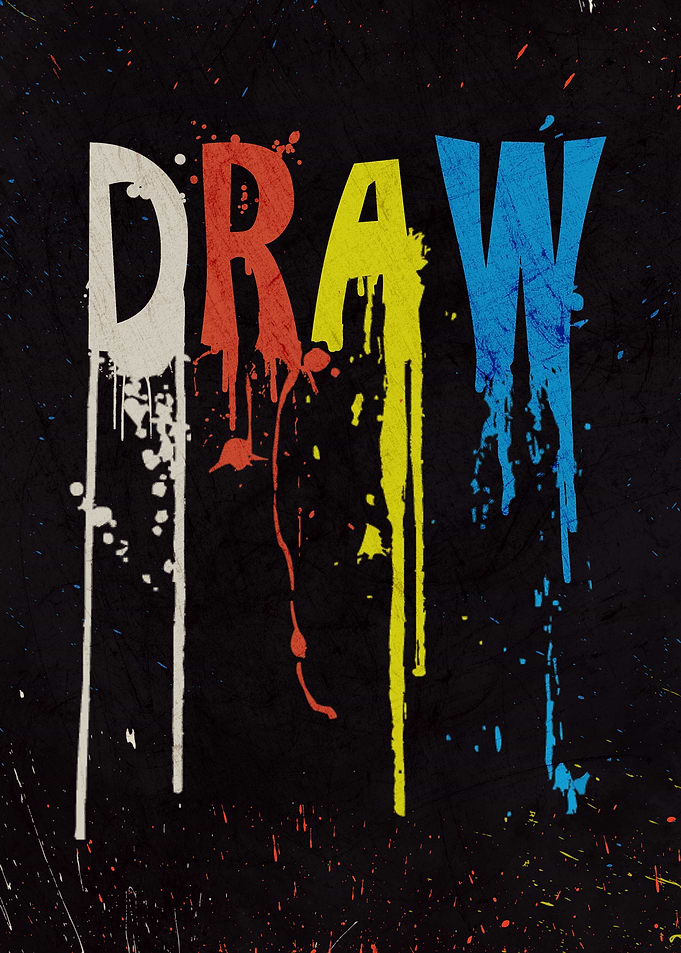 Colorful Dripping Paint Draw Typography