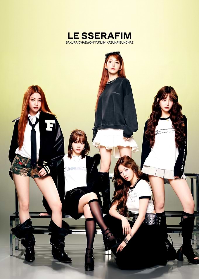 LE SSERAFIM K-pop Group Poster