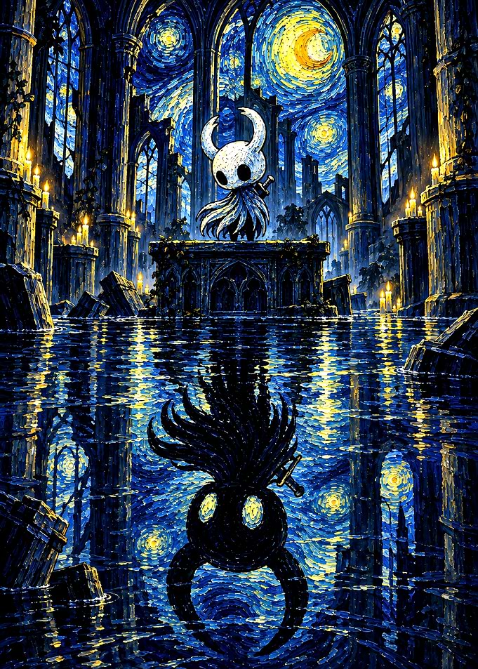 Hollow Knight Starry Night Fan Art