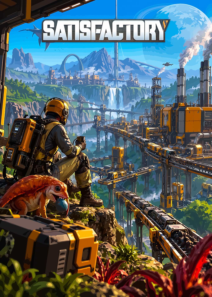 Satisfactory Game Key Art