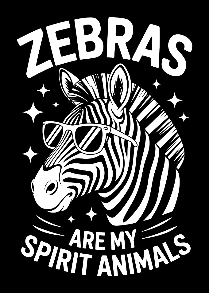 Cool Zebra Spirit Animal Graphic
