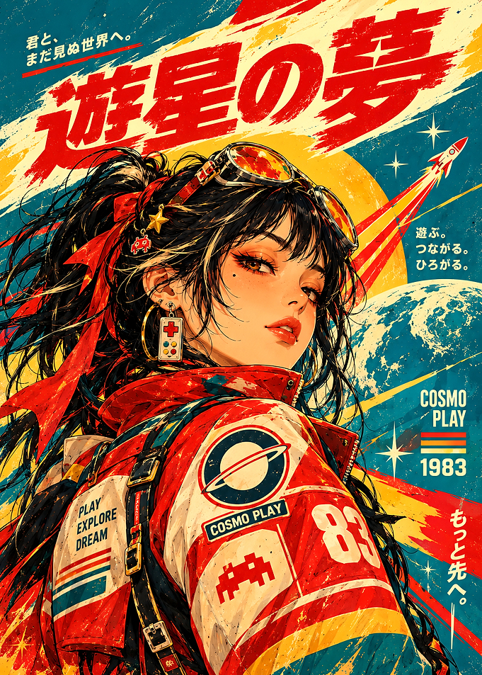 Retro Space Gaming Poster Art