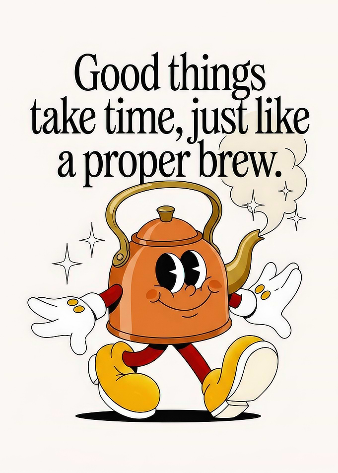 Retro Cartoon Kettle Illustration