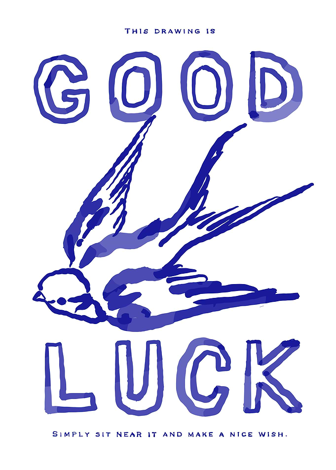 Good Luck Swallow Illustration