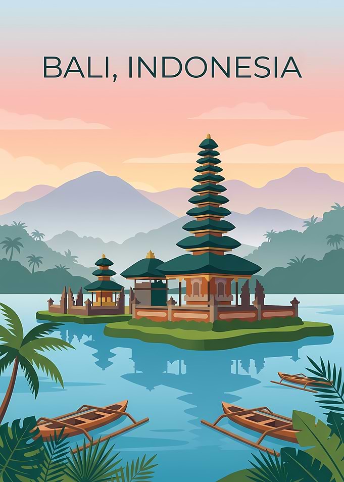 Bali Indonesia Travel Poster