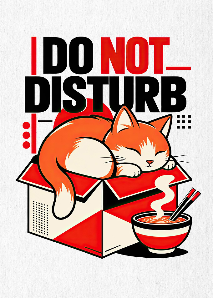 Do Not Disturb Sleeping Cat Ramen