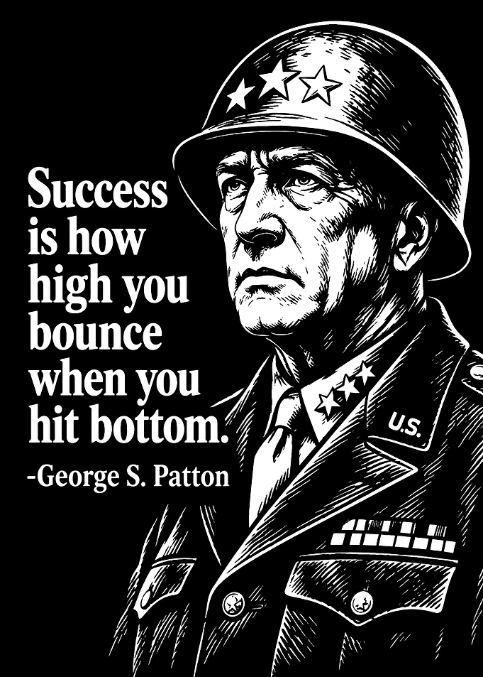 George S. Patton Inspirational Quote Poster