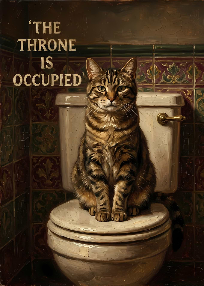 The Throne Is Occupied Cat Painting