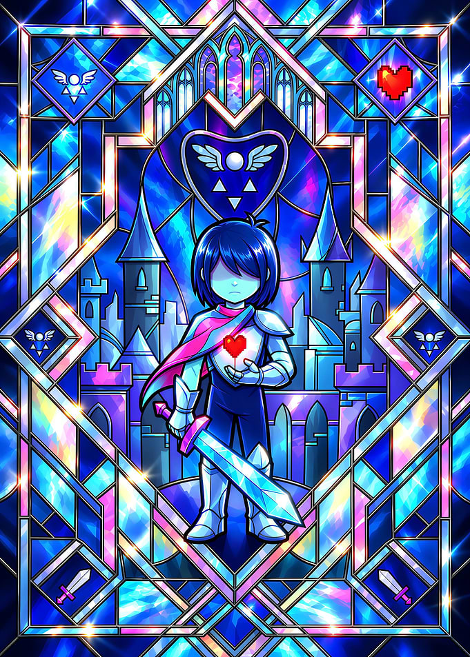 Deltarune Kris Stained Glass Art