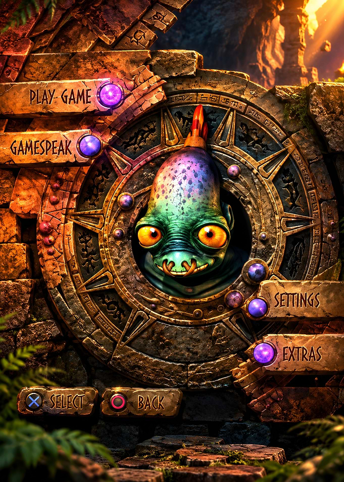 Oddworld Abe's Oddysee Main Menu Screen