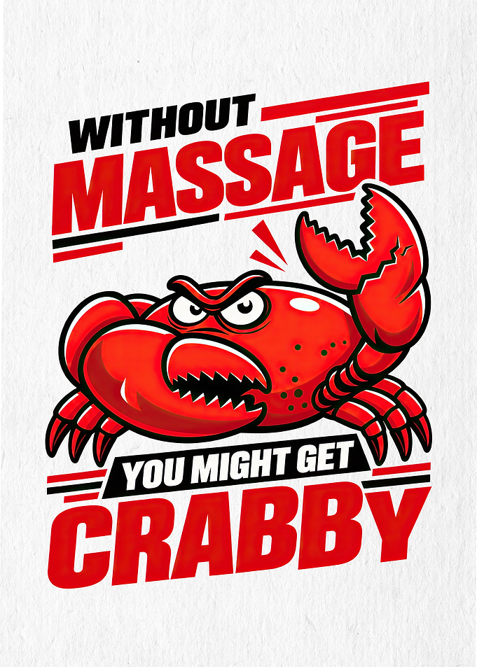 Funny Massage Pun Angry Crab Art
