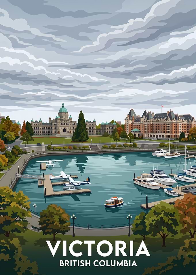 Victoria British Columbia Travel Poster