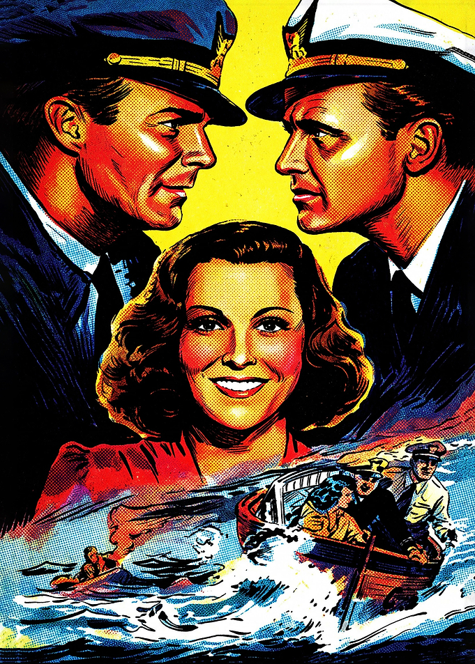 Vintage Comic Style Naval Romance Poster