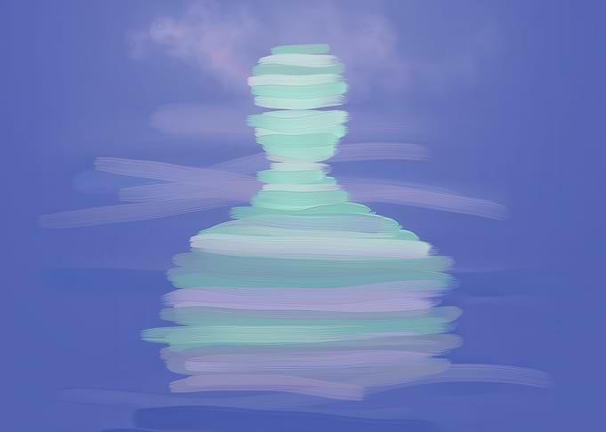 Abstract Brushstroke Human Silhouette