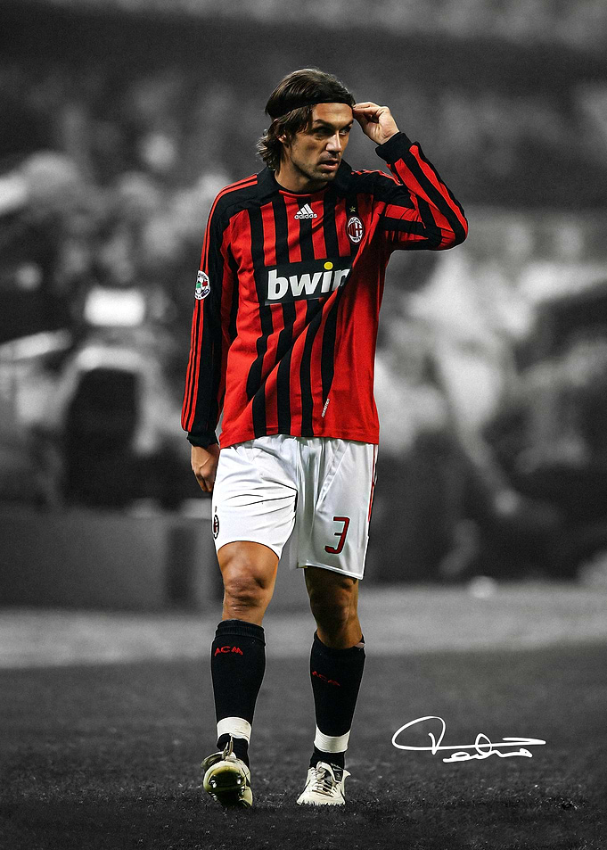 Paolo Maldini AC Milan Football Portrait
