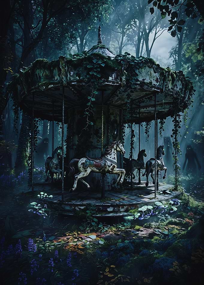 Haunted Carousel in Enchanted Forest
