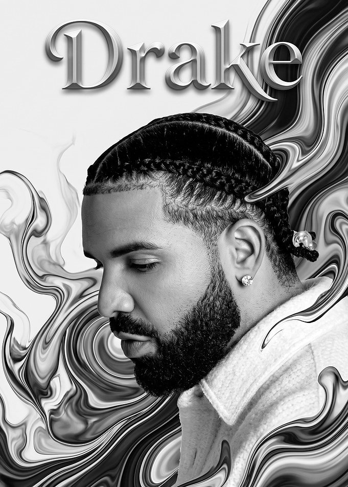 Drake Black and White Portrait