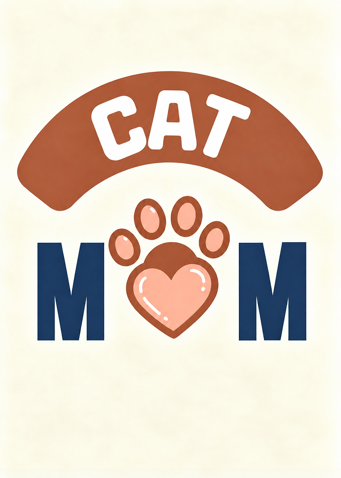 Cat Mom Paw Print Graphic