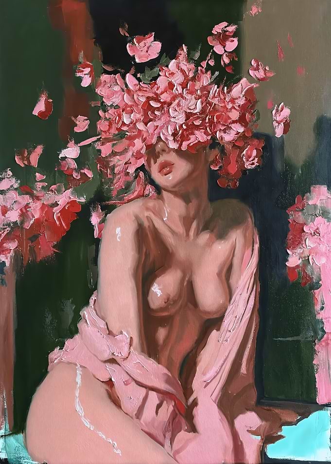 Woman with Floral Face Painting