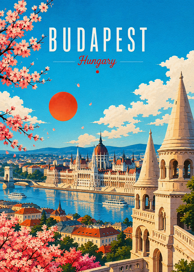Budapest Hungary Travel Poster