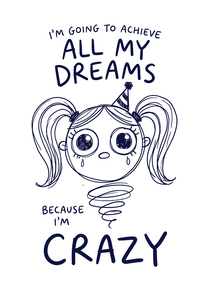 Crazy Dreamer Girl Sketch