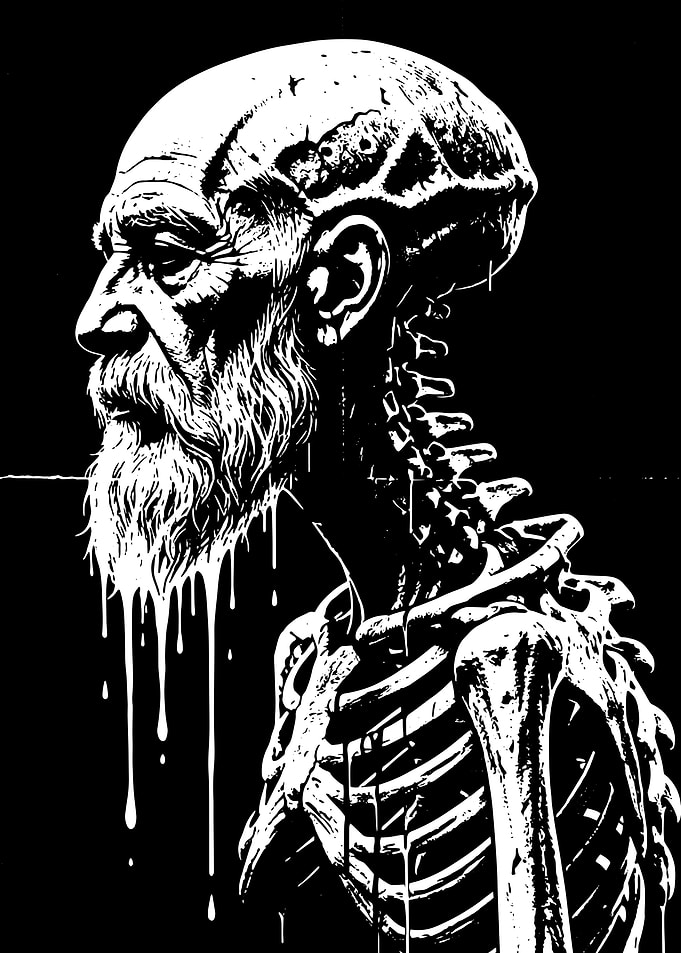 Melting Skeleton Man Portrait