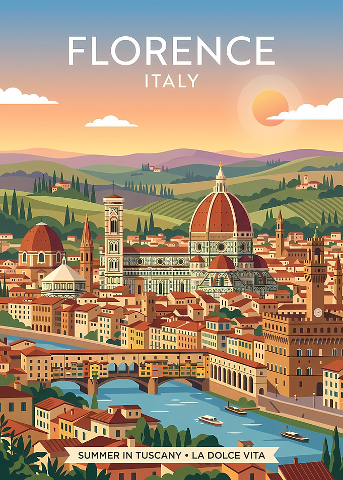 Florence Italy Travel Poster